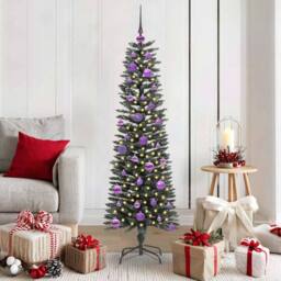 Berkfield Home Elegant Artificial Christmas Tree with 150 LEDs Green 43 x 43 x 150 cm - thumbnail 2