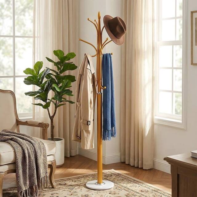 EONLION Gold Metal Hat Coat Stand Umbrella Holder - Size: 500mm - image 1