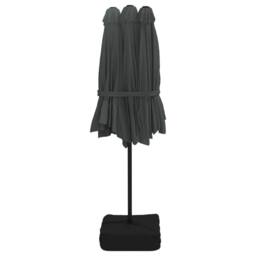 Berkfield Home Double-Head Parasol Anthracite 449x245 cm in Dark Grey - thumbnail 5