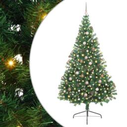 Berkfield Home Artificial Pre-lit Christmas Tree Green 240 cm PVC - thumbnail 2