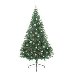 Berkfield Home Artificial Pre-lit Christmas Tree Green 240 cm PVC - thumbnail 4