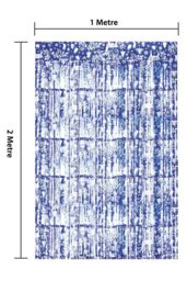 Netagon Shimmer Tinsel Curtain Reindeer Christmas Tree Design 3M x 1M Blue - thumbnail 3
