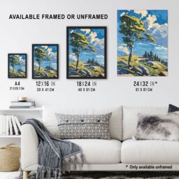 "Artery8 Dartmoor Bright Sunny Day Landscape Oil Painting Framed Art Print in Blue - Size: W12"" x H16""" - thumbnail 3