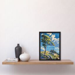 "Artery8 Dartmoor Bright Sunny Day Landscape Oil Painting Framed Art Print in Blue - Size: W12"" x H16""" - thumbnail 4