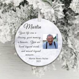 Uniqueful Personalised In Memory Photo Decoration Sympathy Gift for Dad in White - Size: 15 cm - thumbnail 4