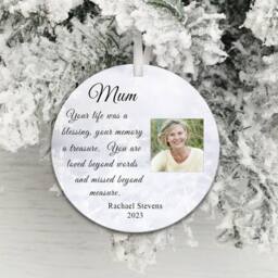 Uniqueful Personalised In Memory Photo Decoration Sympathy Gift for Dad in White - Size: 15 cm - thumbnail 3