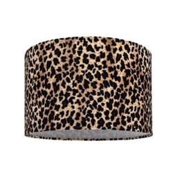 Happy Homewares Modern & Distinctive Leopard Print Table/Pendant Lamp Shade in Soft Velvet in Black - Size: 12 inches