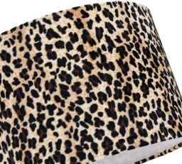 Happy Homewares Modern & Distinctive Leopard Print Table/Pendant Lamp Shade in Soft Velvet in Black - Size: 12 inches - thumbnail 3