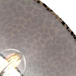 Happy Homewares Modern & Distinctive Leopard Print Table/Pendant Lamp Shade in Soft Velvet in Black - Size: 12 inches - thumbnail 4
