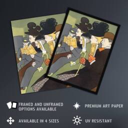 "Artery8 People Reading Magazine on Train Vintage Wall Art Print Penfield - Size: W12"" x H16""" - thumbnail 2
