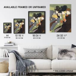 "Artery8 People Reading Magazine on Train Vintage Wall Art Print Penfield - Size: W12"" x H16""" - thumbnail 3