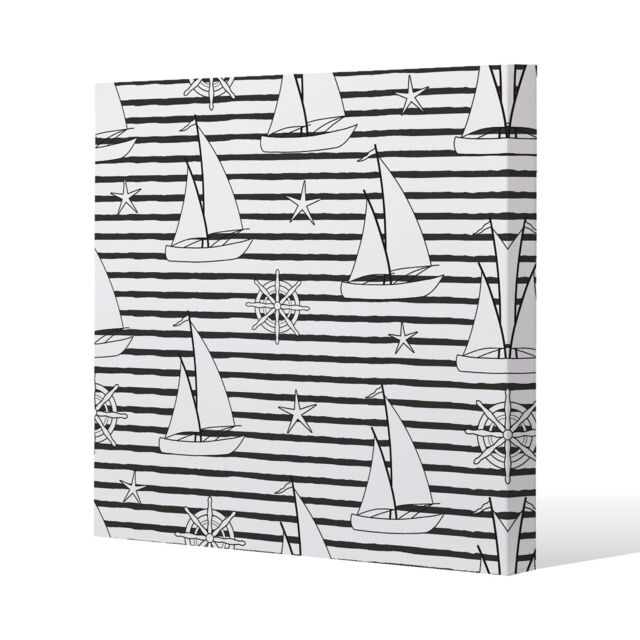 Benjamin Tate Design Sailboats (Canvas Print) / 77 x 77 x 4cm in Natural - Size: 77 x 77 x 4 cm - image 1