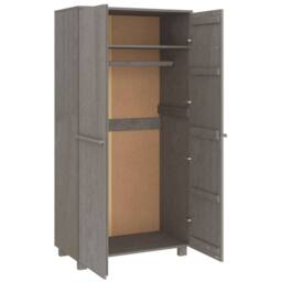 Berkfield Home Wardrobe HAMAR Light Grey 89x50x180 cm Solid Wood Pine - Size: 89 x 50 x 180 cm - thumbnail 5