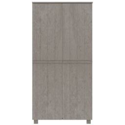 Berkfield Home Wardrobe HAMAR Light Grey 89x50x180 cm Solid Wood Pine - Size: 89 x 50 x 180 cm - thumbnail 1