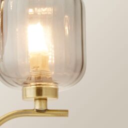 ValueLights Amelie Gold Stem 2 Way Ribbed Glass Lamp Table Light - thumbnail 4