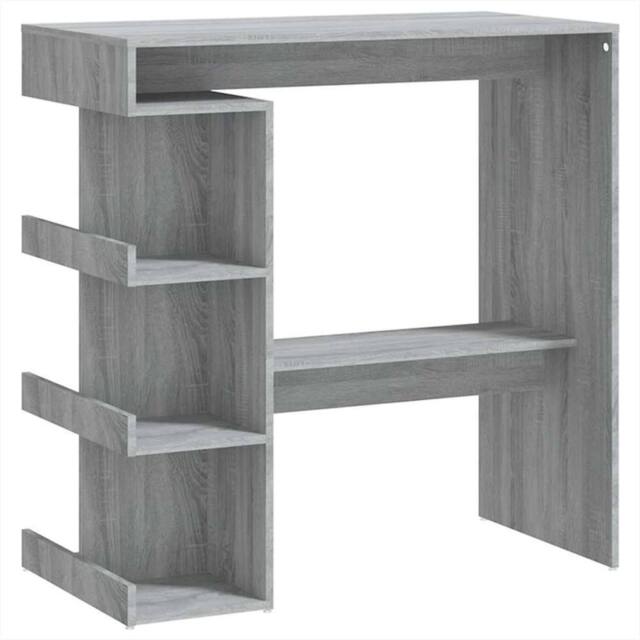 Berkfield Home Bar Table with Storage Rack Grey Sonoma 100x50x101.5 cm - image 1