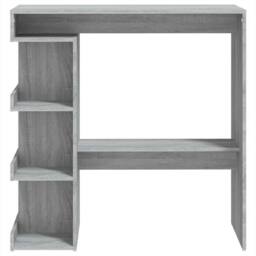 Berkfield Home Bar Table with Storage Rack Grey Sonoma 100x50x101.5 cm - thumbnail 5