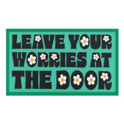 Artsy Mats Leave Your Worries At The Door Daisy Indoor & Outdoor Doormat - 70x40cm - Size: 40 cm x 70 cm - thumbnail 2