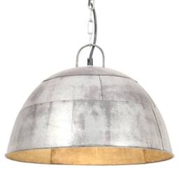 Berkfield Home Industrial Vintage Hanging Lamp 25 W Silver Round 41 cm E27 - thumbnail 1