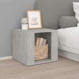 Berkfield Home Bedside Table Concrete Grey 41x40x36 cm Engineered Wood - Size: 41 x 40 x 36 cm - thumbnail 2