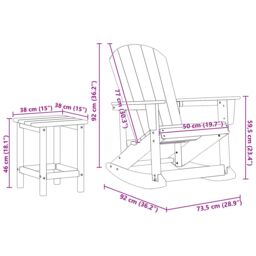 Berkfield Home Garden Lounge Set 3 pcs Navy blue Standard 38 x 38 x 46 cm HDPE - thumbnail 9