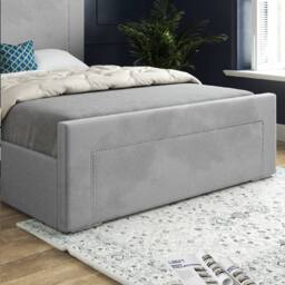 KDMD Macclesfield Upholstered Grey Soft Velvet Designer Bed Frame - Size: King - thumbnail 6
