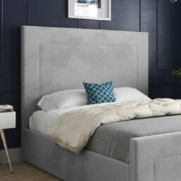 KDMD Macclesfield Upholstered Grey Soft Velvet Designer Bed Frame - Size: King - thumbnail 5