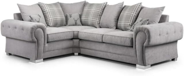 Furniture 786 Verona Scatter Back 1c2 Corner Sofa in Grey - image 1