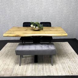 KOSY KOALA Wood Dining Set with Velvet Chairs & Grey Velvet Bench - thumbnail 7