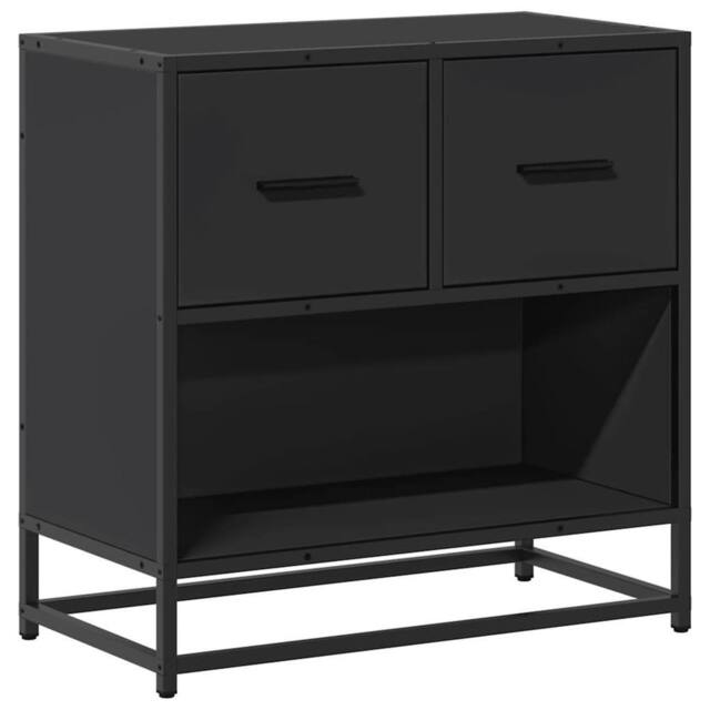Berkfield Home Bedside Cabinet Black 60x31x60 cm Engineered Wood & Metal - Size: 60 x 31 x 60 cm - image 1