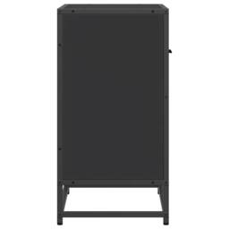Berkfield Home Bedside Cabinet Black 60x31x60 cm Engineered Wood & Metal - Size: 60 x 31 x 60 cm - thumbnail 6