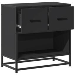 Berkfield Home Bedside Cabinet Black 60x31x60 cm Engineered Wood & Metal - Size: 60 x 31 x 60 cm - thumbnail 8