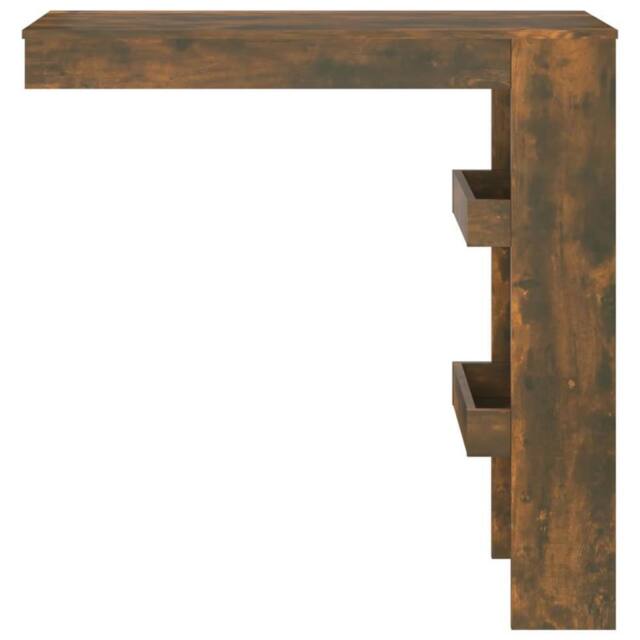 Berkfield Home Wall Bar Table Smoked Oak 102x45x103.5 cm Engineered Wood in Brown - image 1