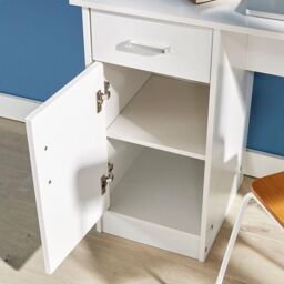 Home Source Tyler Desk 1 Drawer 1 Door Compact Computer Workstation Home Office in White - thumbnail 6