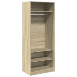 Berkfield Home Wardrobe Sonoma Oak 80x50x200 cm Engineered Wood in Brown - Size: 80 x 50 x 200 cm - thumbnail 2