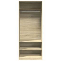Berkfield Home Wardrobe Sonoma Oak 80x50x200 cm Engineered Wood in Brown - Size: 80 x 50 x 200 cm - thumbnail 4