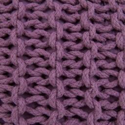 Wyld and Coco Cozy Nest Purple Knitted Pouf Ottoman - 50 x 35 cm in Violet - thumbnail 6