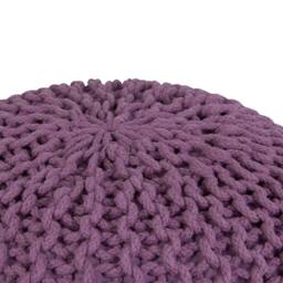 Wyld and Coco Cozy Nest Purple Knitted Pouf Ottoman - 50 x 35 cm in Violet - thumbnail 4