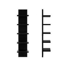 Ventryn Black 5 Tier Vertical Wall Shelf Unit Floating Decorative Storage Shelves - thumbnail 3