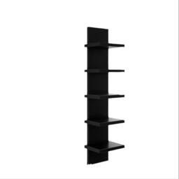 Ventryn Black 5 Tier Vertical Wall Shelf Unit Floating Decorative Storage Shelves - thumbnail 4