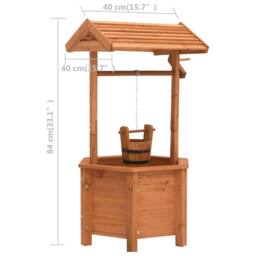 Berkfield Home Garden Wishing Well Planter 40x40x84 cm Firwood in Brown - Size: 40 x 40 x 84 cm - thumbnail 6