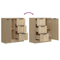Berkfield Home Sideboard Sonoma Oak Engineered Wood in Light Tan - thumbnail 6
