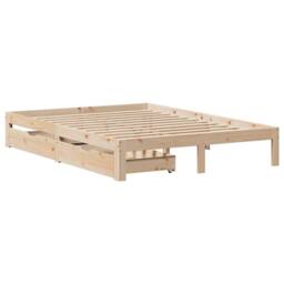 Berkfield Home Bed Frame with Drawers without Mattress 120x190 cm Small Double in Brown - thumbnail 3