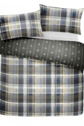 Dreams & Drapes 'Connolly Check' 100% Brushed Cotton Duvet Cover Set in Charcoal - Size: King - thumbnail 4