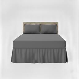 Snug City Fitted Valance Bed Sheet Polycotton Mattress Cover & Frill Easy Care in Grey - Size: Single - thumbnail 2