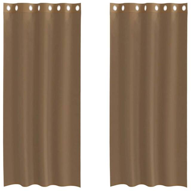 Berkfield Home Voile Curtains with Grommets 2 pcs Light Brown - image 1