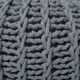 Wyld and Coco Nordic Nest Grey Knitted Cotton Pouf Ottoman 50 x 35 cm - thumbnail 6