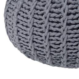 Wyld and Coco Nordic Nest Grey Knitted Cotton Pouf Ottoman 50 x 35 cm - thumbnail 5