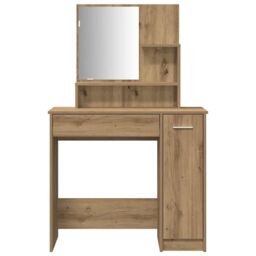 Berkfield Home Dressing Table Set Artisan Oak Engineered Wood in Brown - thumbnail 5