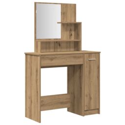 Berkfield Home Dressing Table Set Artisan Oak Engineered Wood in Brown - thumbnail 4